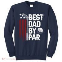 Golf Best Dad By Par Daddy Golfer American Flag Fathers Day Sweatshirt thumb 0