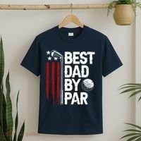 Golf Best Dad By Par Daddy Golfer American Flag Fathers Day T-Shirt thumb 2