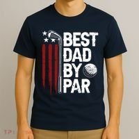 Golf Best Dad By Par Daddy Golfer American Flag Fathers Day T-Shirt thumb 3