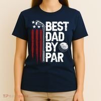 Golf Best Dad By Par Daddy Golfer American Flag Fathers Day T-Shirt thumb 4