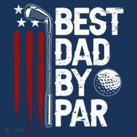 Golf Best Dad By Par Daddy Golfer American Flag Fathers Day T-Shirt thumb 7