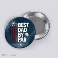 Golf Best Dad By Par Daddy Golfer American Flag Fathers Day Button thumb 0