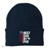 Golf Best Dad By Par Daddy Golfer American Flag Fathers Day Beanie thumb 0