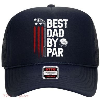 Golf Best Dad By Par Daddy Golfer American Flag Fathers Day Hat