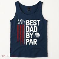 Golf Best Dad By Par Daddy Golfer American Flag Fathers Day Tank Top thumb 2