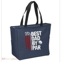 Golf Best Dad By Par Daddy Golfer American Flag Fathers Day Tote Bag thumb 2