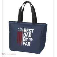 Golf Best Dad By Par Daddy Golfer American Flag Fathers Day Tote Bag thumb 3