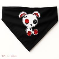 Goth Bunny Doll Lazy Halloween Costume Scary Creepy Gothic USA-Made Doggie Bandana thumb 0