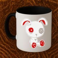 Goth Bunny Doll Lazy Halloween Costume Scary Creepy Gothic Coffee Mug thumb 2