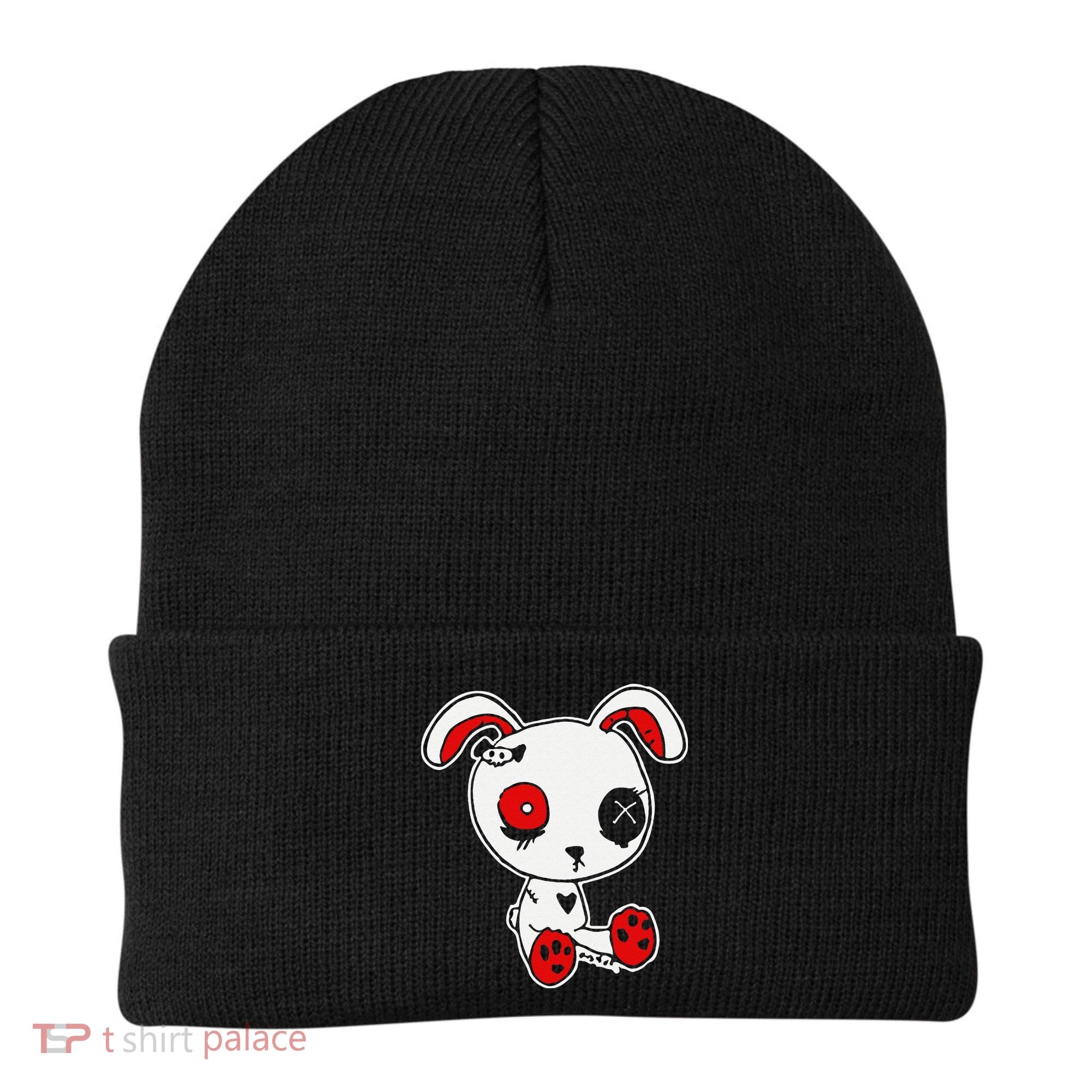Goth Bunny Doll Lazy Halloween Costume Scary Creepy Gothic Beanie
