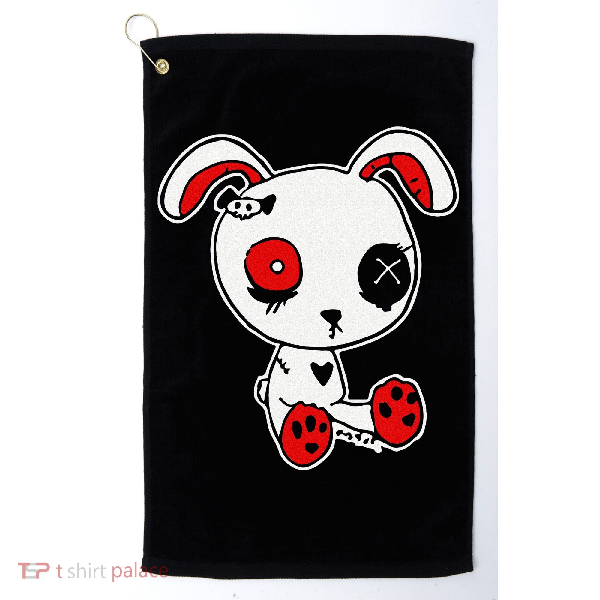 Goth Bunny Doll Lazy Halloween Costume Scary Creepy Gothic Golf Towel