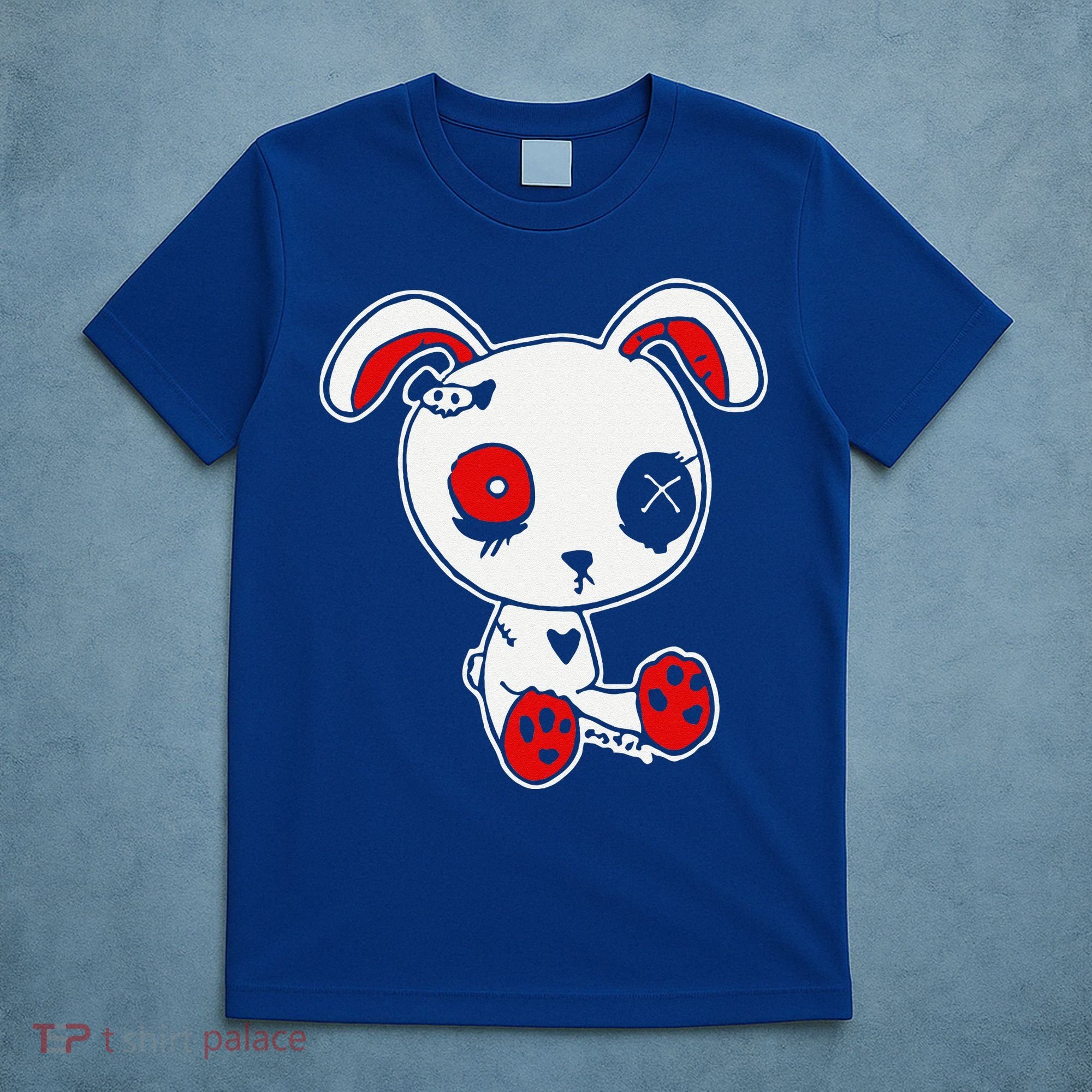 Goth Bunny Doll Lazy Halloween Costume Scary Creepy Gothic T-Shirt