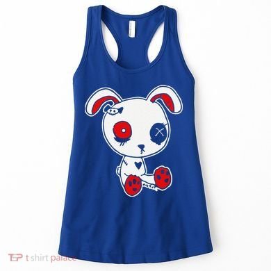 Goth Bunny Doll Lazy Halloween Costume Scary Creepy Gothic Women's Tank Top
