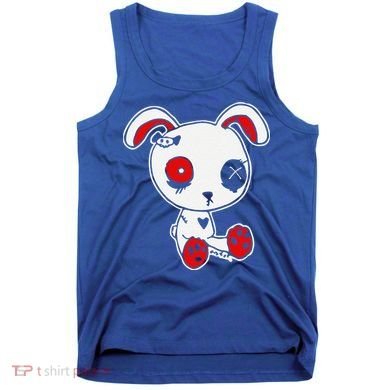 Goth Bunny Doll Lazy Halloween Costume Scary Creepy Gothic Tank Top