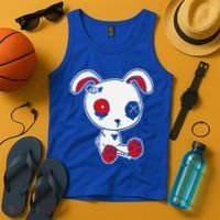 Goth Bunny Doll Lazy Halloween Costume Scary Creepy Gothic Tank Top thumb 4