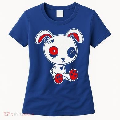 Goth Bunny Doll Lazy Halloween Costume Scary Creepy Gothic Women's T-Shirt
