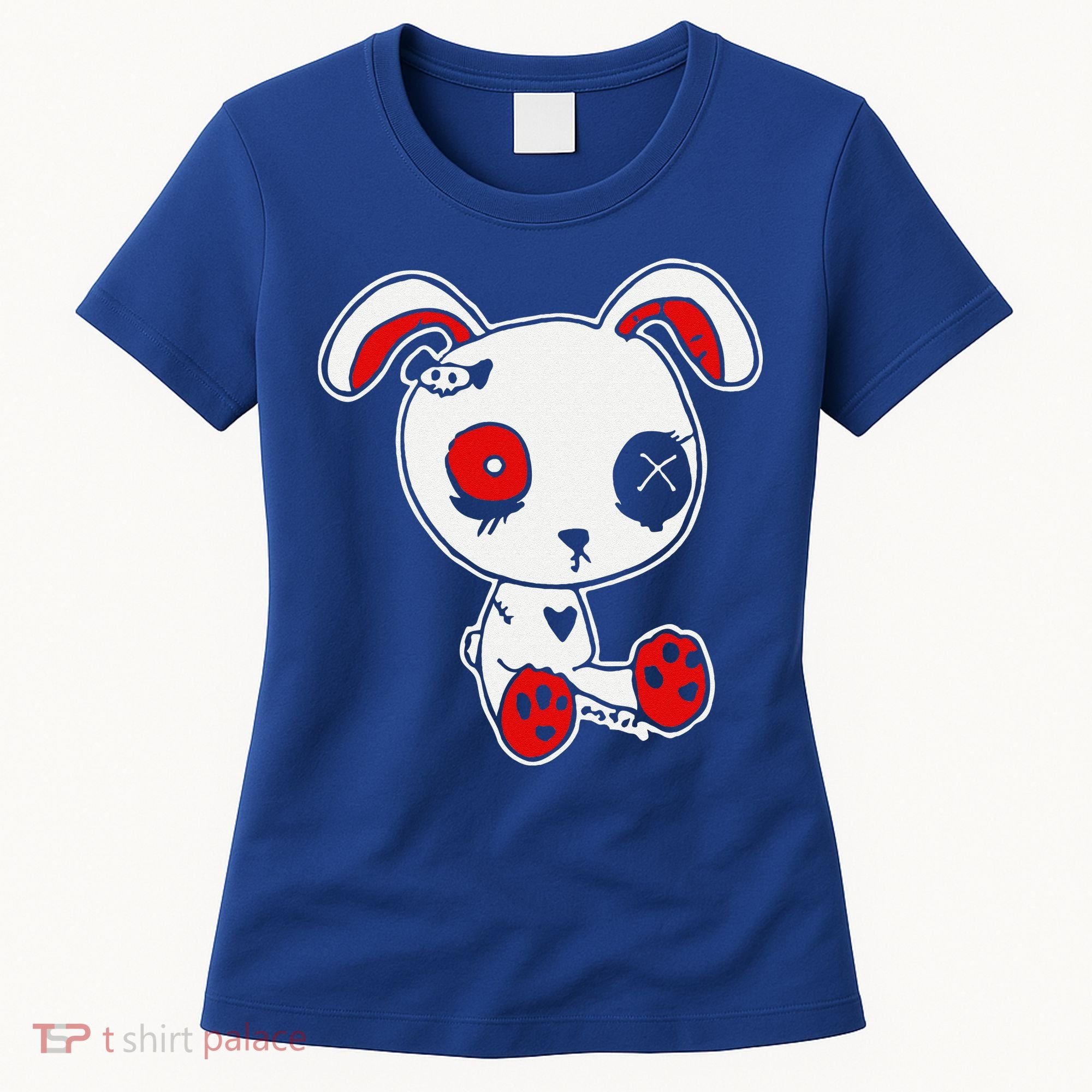 Goth Bunny Doll Lazy Halloween Costume Scary Creepy Gothic Women's T-Shirt