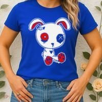 Goth Bunny Doll Lazy Halloween Costume Scary Creepy Gothic Women's T-Shirt thumb 2