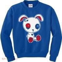 Goth Bunny Doll Lazy Halloween Costume Scary Creepy Gothic Kids Sweatshirt thumb 0