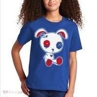Goth Bunny Doll Lazy Halloween Costume Scary Creepy Gothic Kids T-Shirt thumb 2