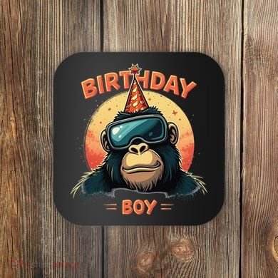 Gorilla Birthday Decorations Monkey Tag VR Gamer for Coaster