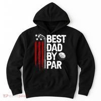 Golf Best Dad By Par Daddy Golfer American Flag Father's Day Hoodie thumb 0