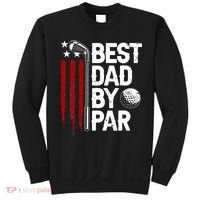 Golf Best Dad By Par Daddy Golfer American Flag Father's Day Sweatshirt thumb 0