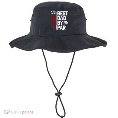 Golf Best Dad By Par Daddy Golfer American Flag Father's Day Bucket Hat