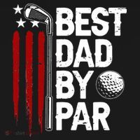 Golf Best Dad By Par Daddy Golfer American Flag Father's Day Bucket Hat thumb 4