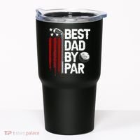 Golf Best Dad By Par Daddy Golfer American Flag Father's Day Tumbler thumb 0
