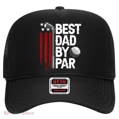 Golf Best Dad By Par Daddy Golfer American Flag Father's Day Hat