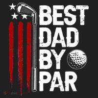 Golf Best Dad By Par Daddy Golfer American Flag Father's Day Hat thumb 2