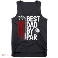 Golf Best Dad By Par Daddy Golfer American Flag Father's Day Tank Top thumb 0