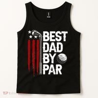 Golf Best Dad By Par Daddy Golfer American Flag Father's Day Tank Top thumb 2