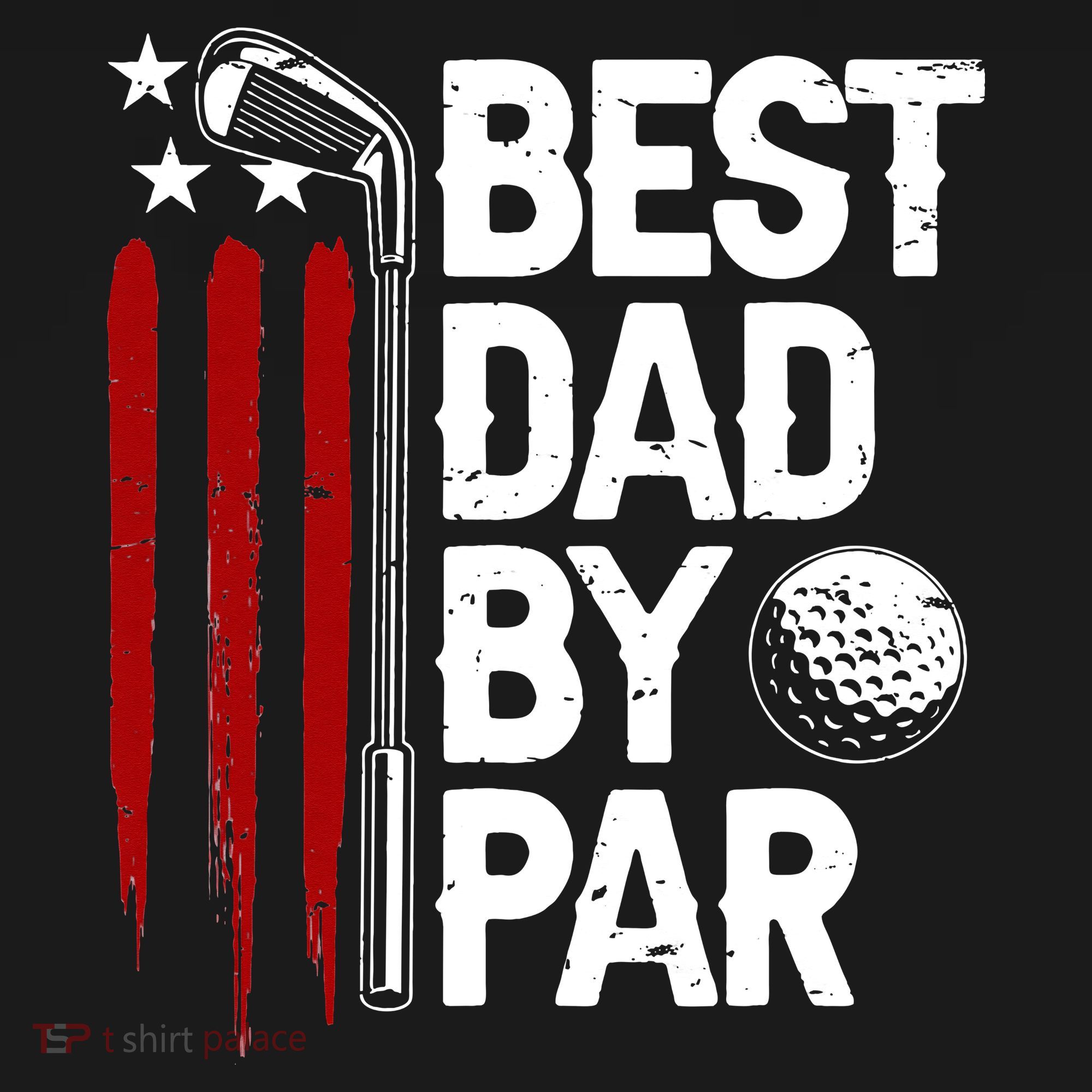 Golf Best Dad By Par Daddy Golfer American Flag Father's Day Tank Top