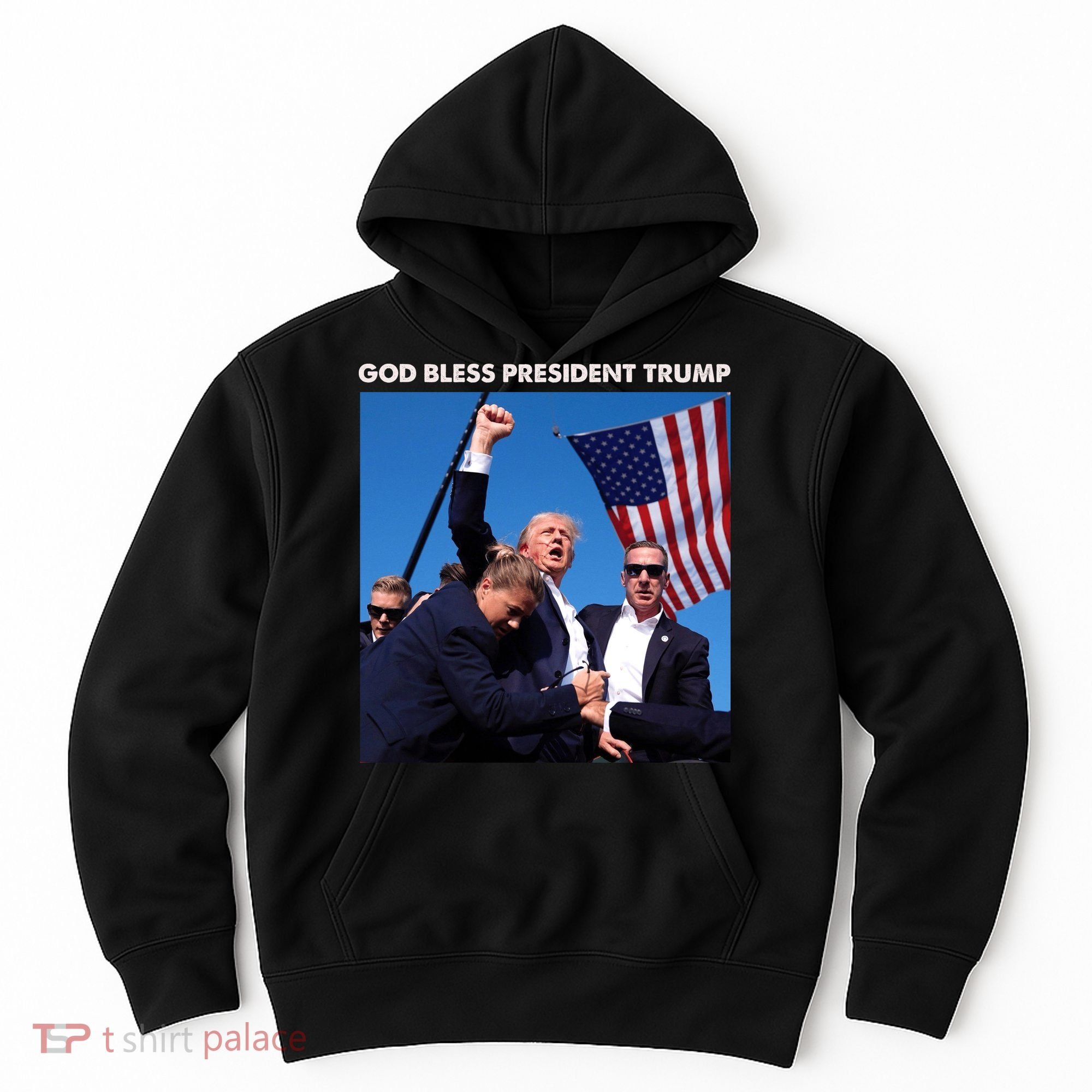 God Bless Donald Trump Survived Shot At Election Rally Hoodie
