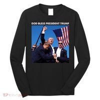 God Bless Donald Trump Survived Shot At Election Rally Long Sleeve Shirt thumb 0