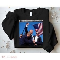 God Bless Donald Trump Survived Shot At Election Rally Sweatshirt thumb 2