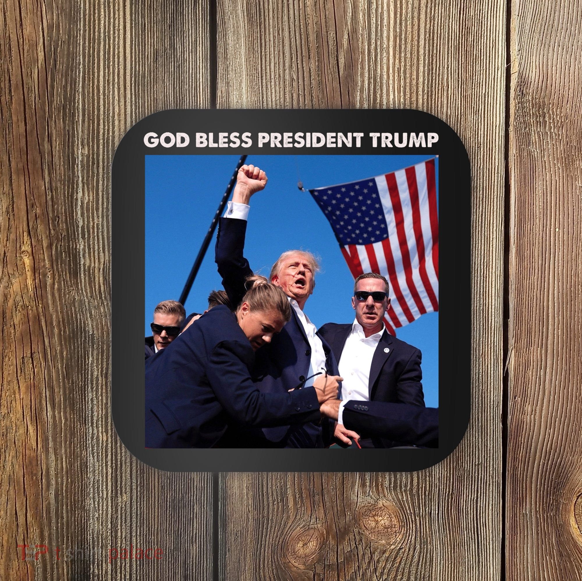 God Bless Donald Trump Survived Shot At Election Rally Coaster