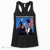 God Bless Donald Trump Survived Shot At Election Rally Women's Tank Top thumb 0