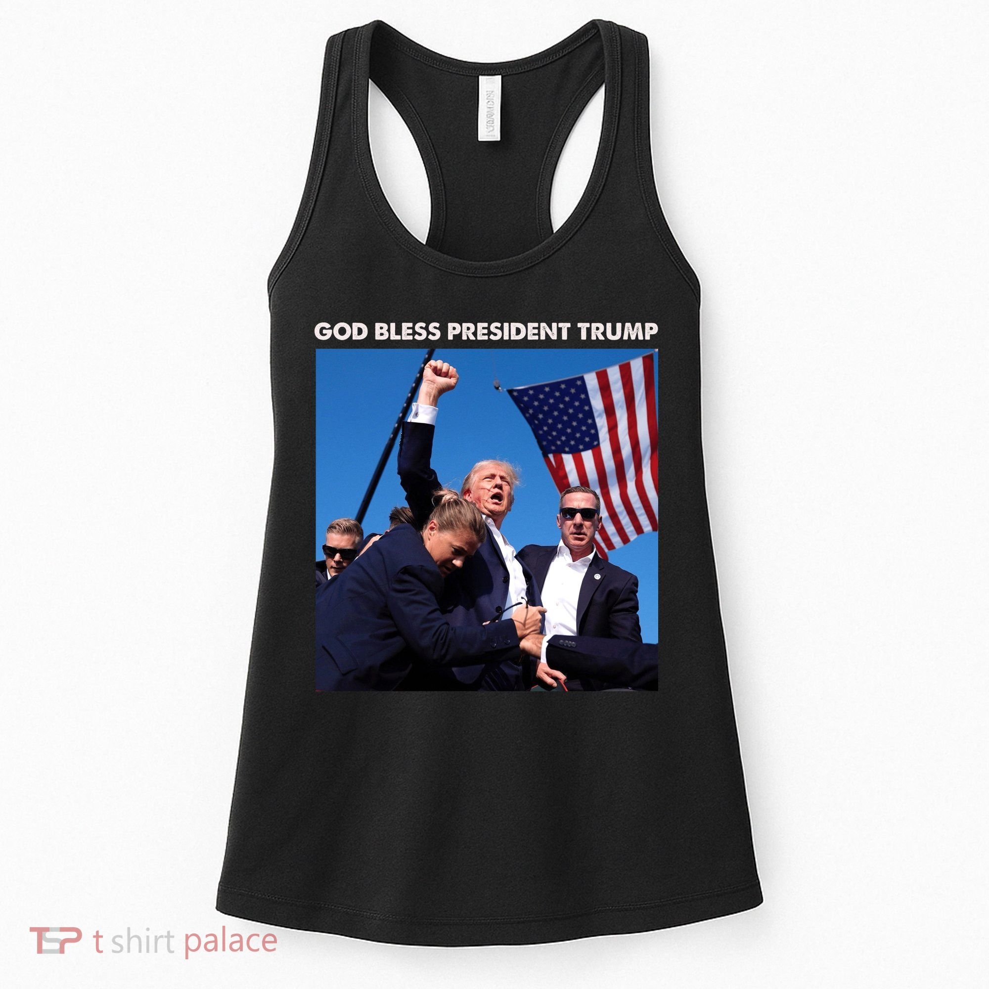 God Bless Donald Trump Survived Shot At Election Rally Women's Tank Top