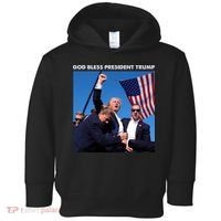 God Bless Donald Trump Survived Shot At Election Rally Toddler Hoodie thumb 0
