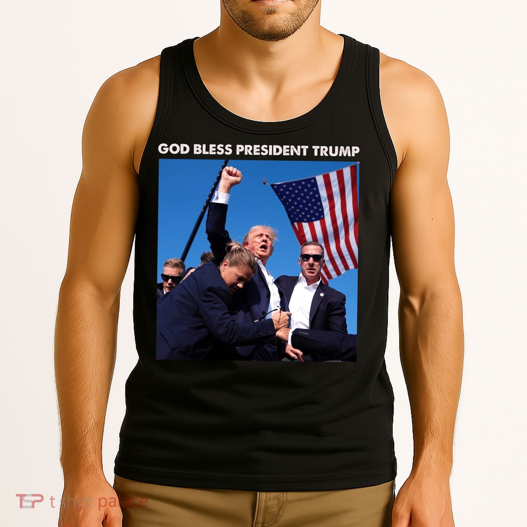 God Bless Donald Trump Survived Shot At Election Rally Tank Top