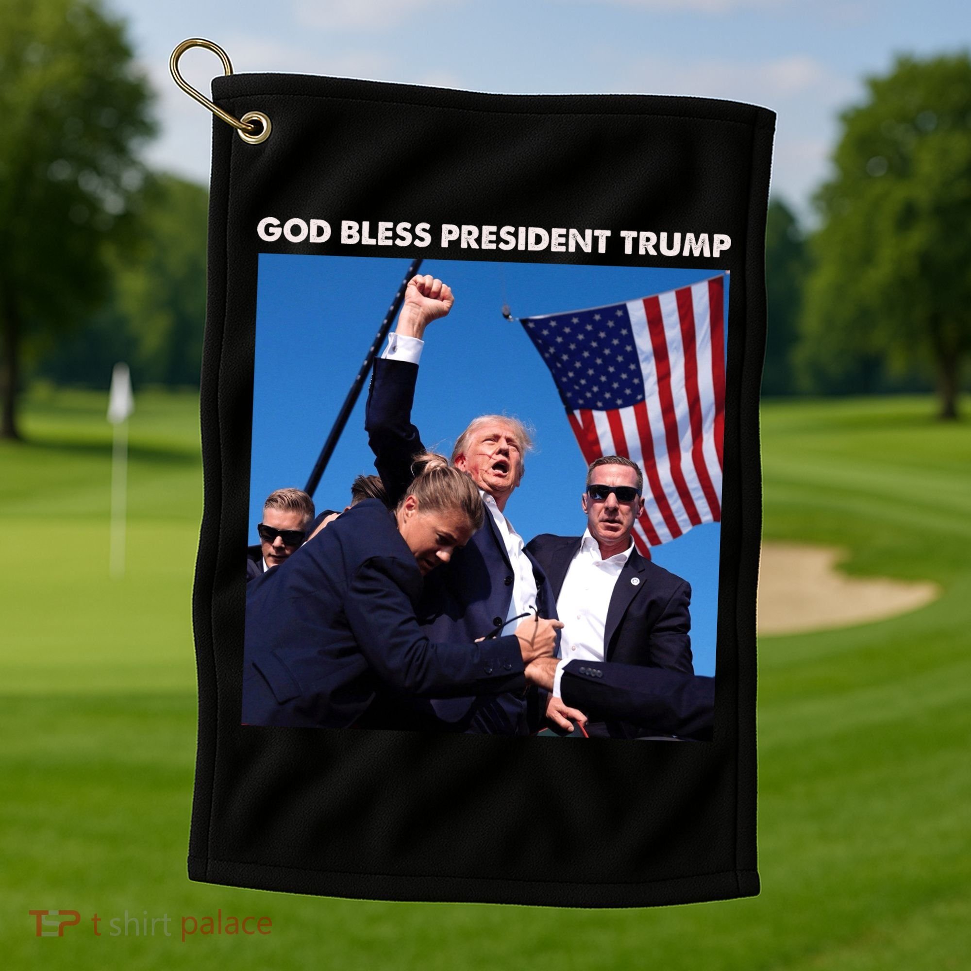 God Bless Donald Trump Survived Shot At Election Rally Golf Towel