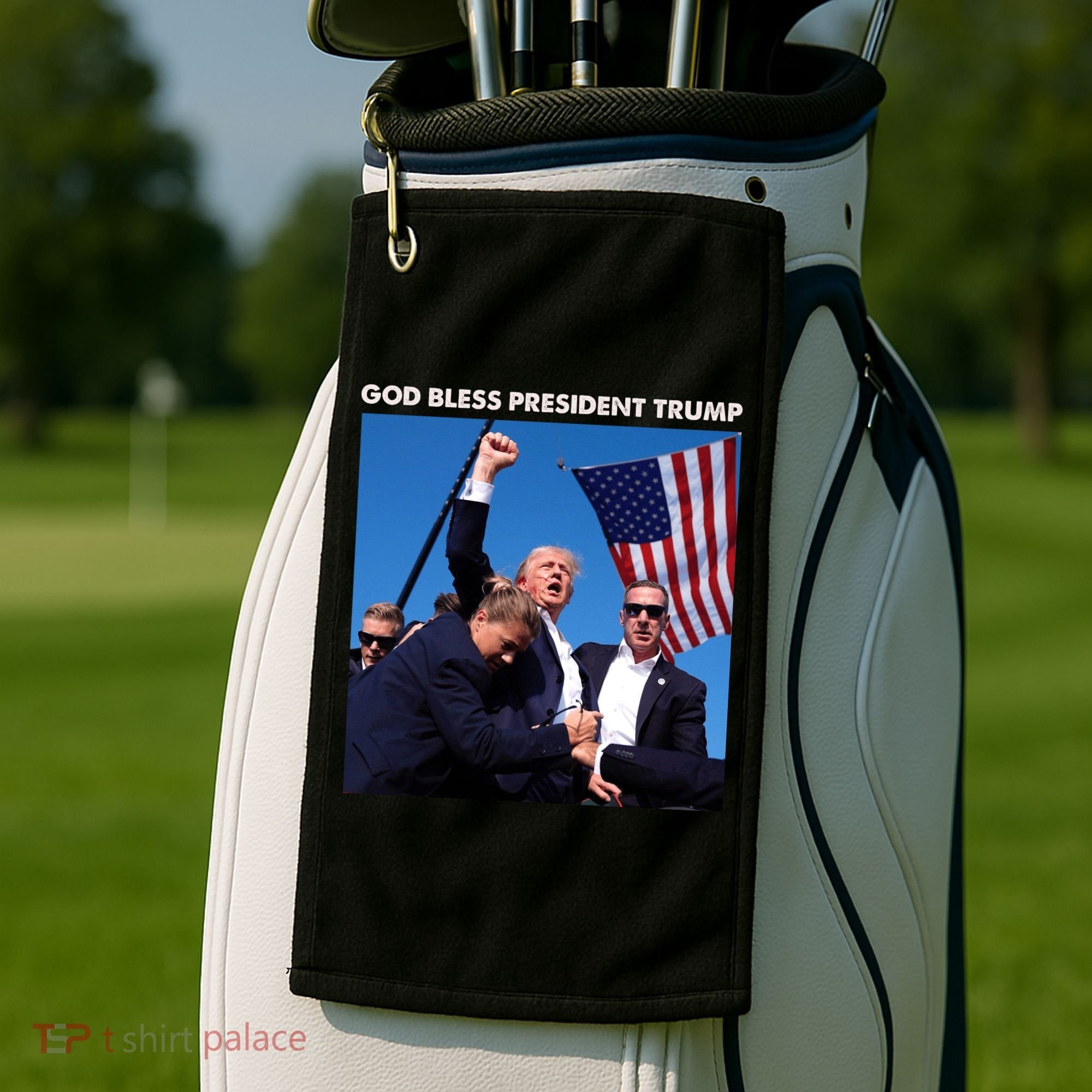 God Bless Donald Trump Survived Shot At Election Rally Golf Towel