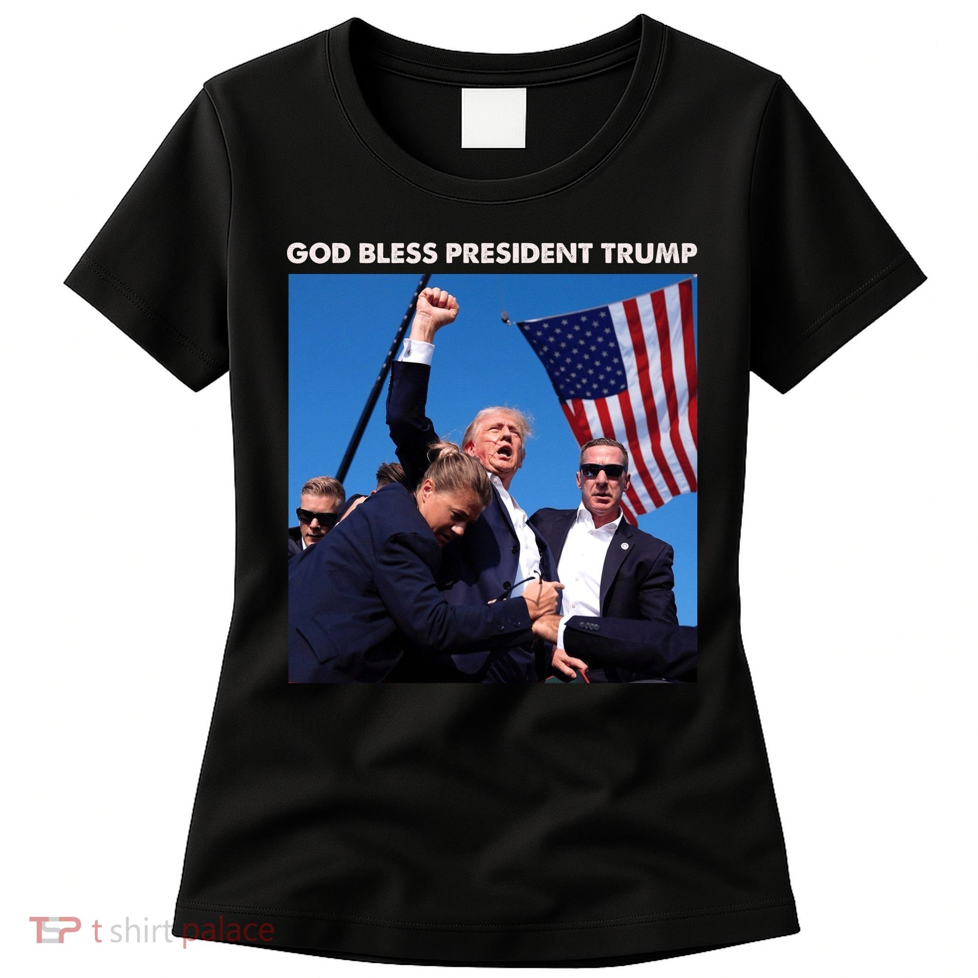God Bless Donald Trump Survived Shot At Election Rally Women's T-Shirt