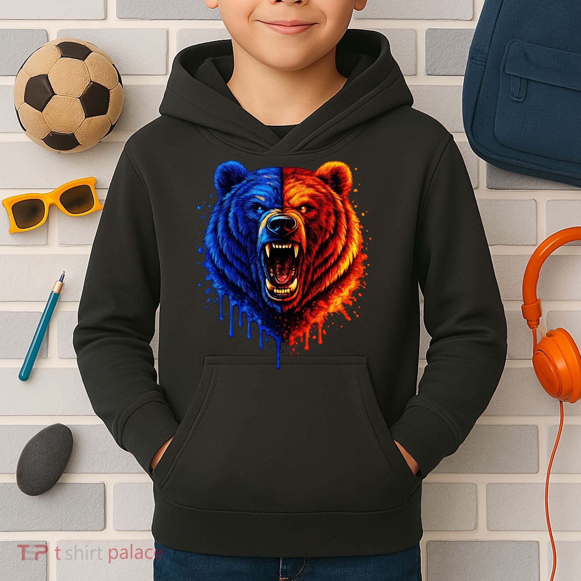 Graphic Bear Drip Bears Kids Hoodie