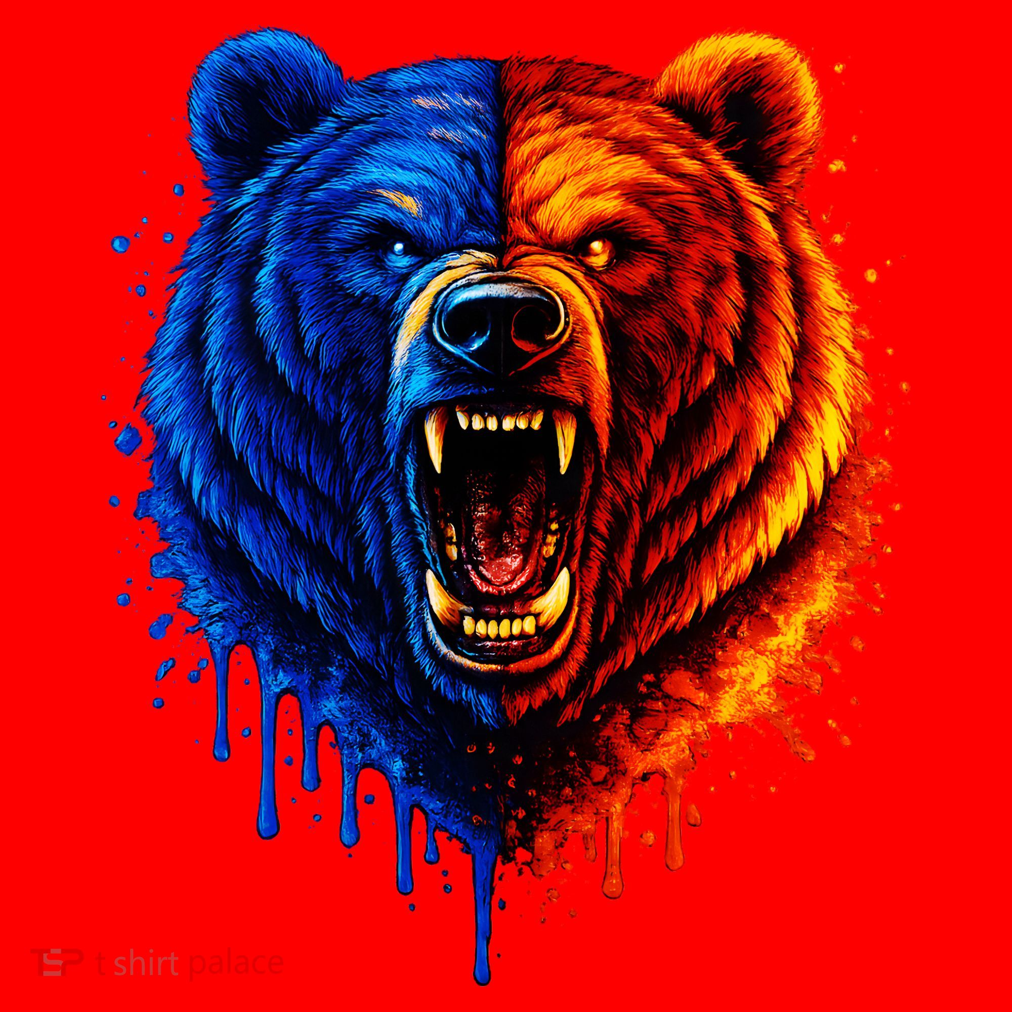 Graphic Bear Drip Bears Santa Hat
