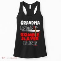 Grandma By Day Zombie Slayer By Night Halloween Costume Women's Tank Top thumb 0