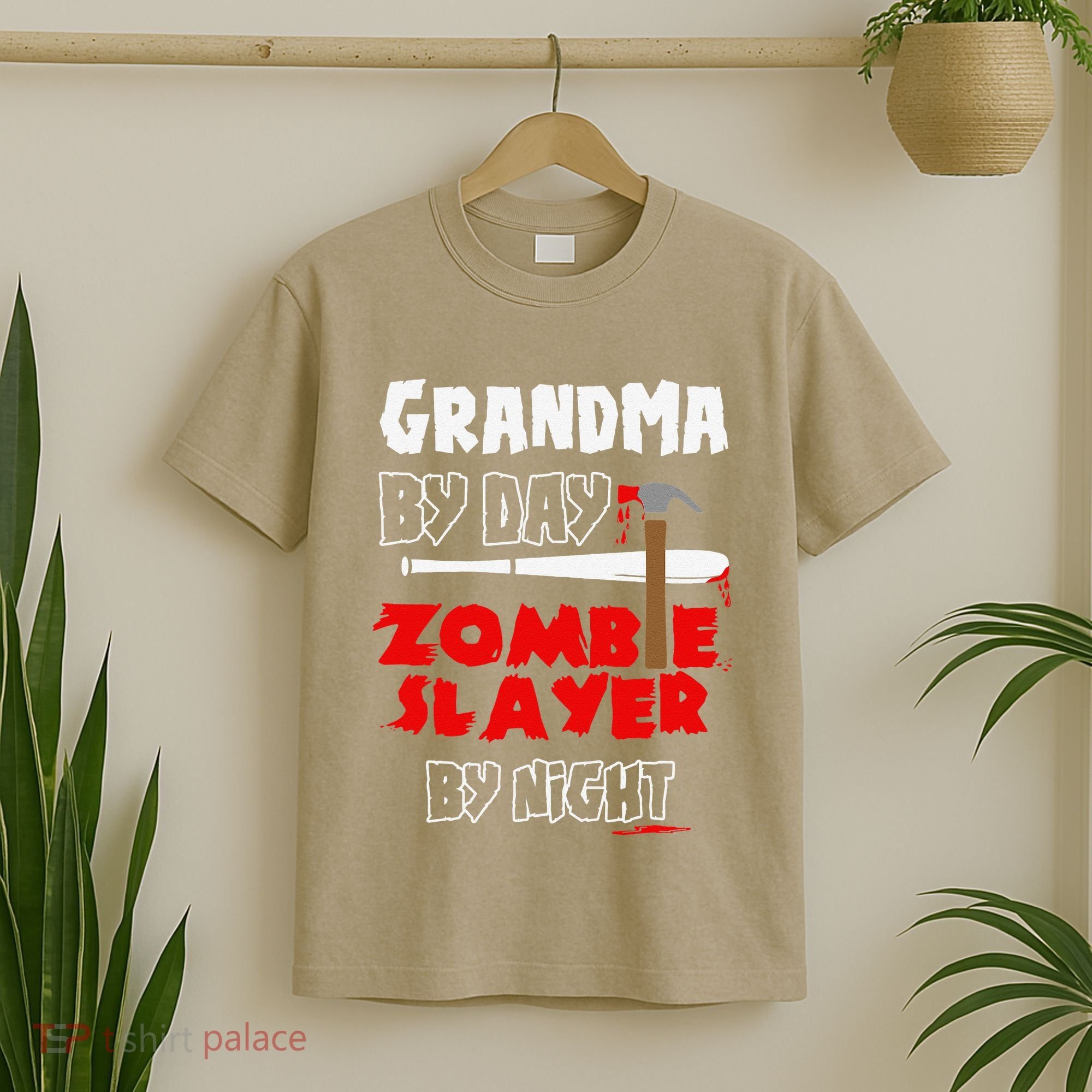 Grandma By Day Zombie Slayer By Night Halloween Costume T-Shirt